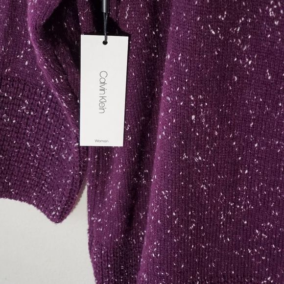 CALVIN KLEIN plus Size purple Space-Dye Cowlneck Sweater 1X 3X new! - Picture 10 of 12
